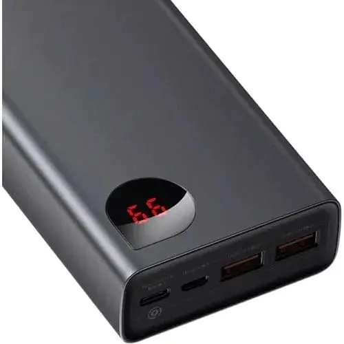 Power Bank Baseus Adaman 20000 мАч 65 Вт с металлическим корпусом и цифровым дисплеем, черный - фото 7