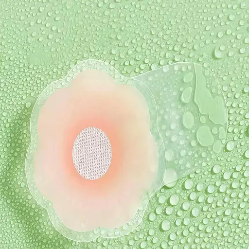 Силіконові пестіси наклейки на груди "Квітка" Тілесний K000943 - фото 1