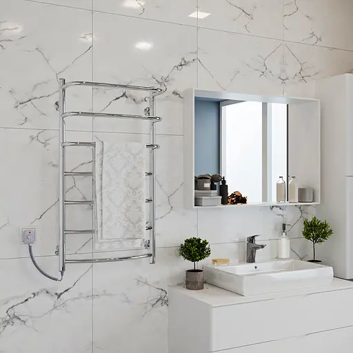 Электрический полотенцесушитель Kosser Каскад Дуга 600x500/5 EL рег. ДКД01ЕL, Хром, Левое - фото 4