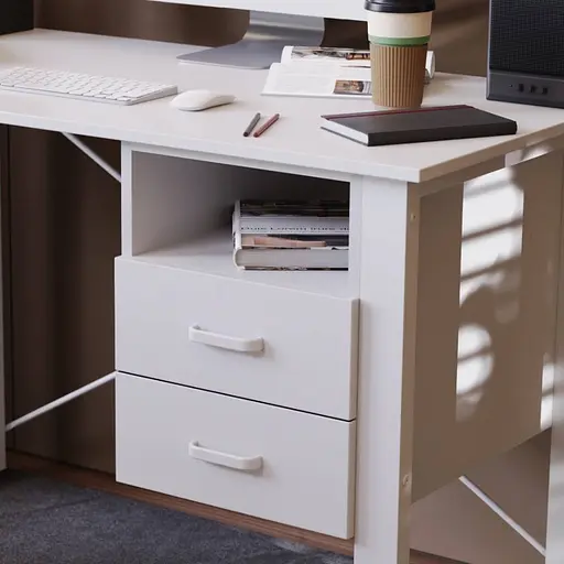 Письменный стол с ящиками Ferrum-decor Оскар 750x1200x700 металл Белый ДСП Белый 16 мм (FRD-103262) - фото 3