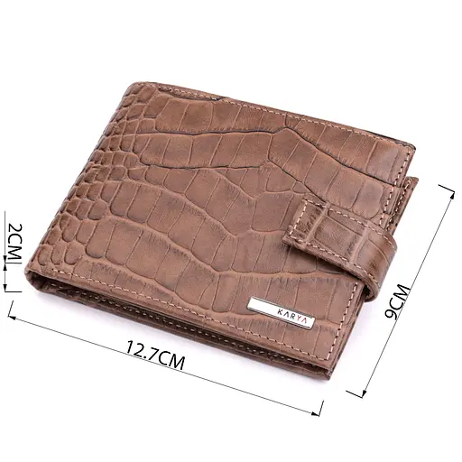 Місткий чоловічий гаманець із натуральної шкіри KARYA 12.7х9х2 см acs0029591 - фото 3