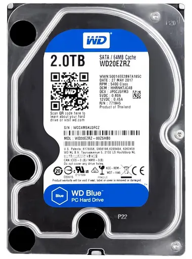 Жорсткий диск Western Digital 3.5 Blue 2Tb (WD20EZRZ) Б/в - фото 1