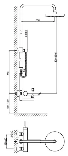 Душова система Kohlman Maxima chrome з виливом QW277M, Хром - фото 2