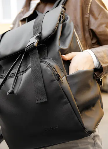 Женский рюкзак ролл Sambag Loft Zard черный 46 х 28 х 13 см (22618001) - фото 3