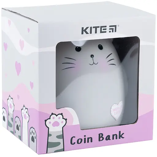 Копилка Kite Grey Cat серая - фото 2