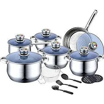 Набір посуду з кришками і сковородою Zurrichberg ZB 8016, 18 предметів - фото 1