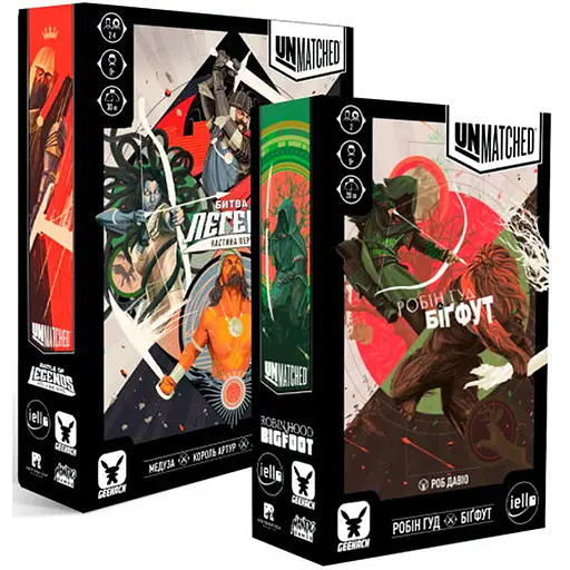 Настільна гра Geekach Games Unmatched: Битва легенд. Частина перша + Робін Гуд проти Біґфута (укр.) (GKCH020UM+1) - фото 1