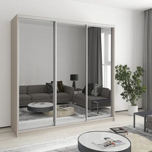 Шафа-купе тридверна MebelStar Комбо AL 3 Дзеркала 210x60x210 см Кашемір (MBS-3409)