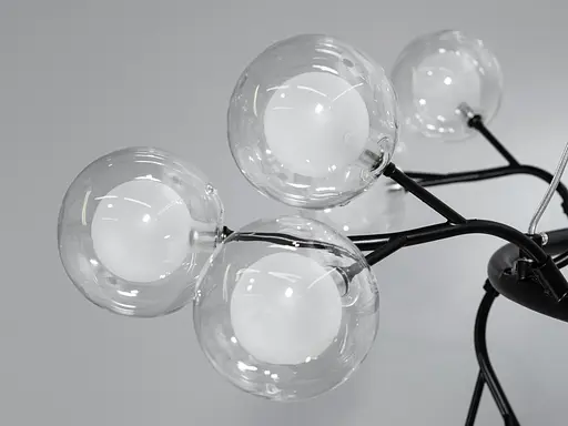 Мінімалістична новинка люстра в кабінет "Світлячок", 45 ламп, чорний - фото 4