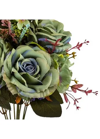 Букет “Квітковий коктейль” (7 бутонів троянд, 4 гортензії), зелений, 51 см (9207-003) Elisey   - фото 3
