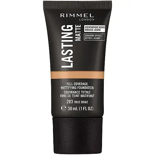 Тональная основа Rimmel Lasting Matte тон 203 (True Beige) 30 мл - фото 1