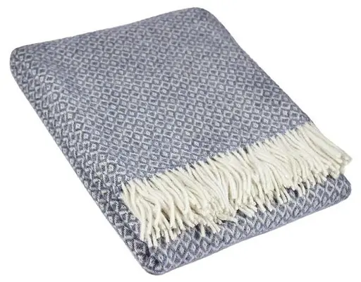 Плед вовняний Vladi Метро 140х200 біло-сіро-блакитний 10 (20016) - фото 1