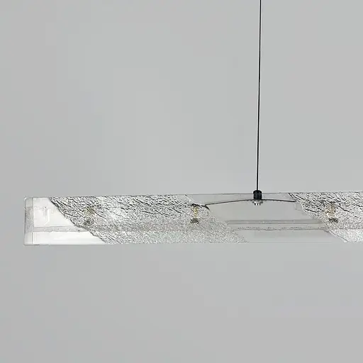 Люстра с подвесным удлиненным корпусом из прозрачного рельефного акрила 100 см Line F | Ст. MJ372-L1000 BK - фото 3