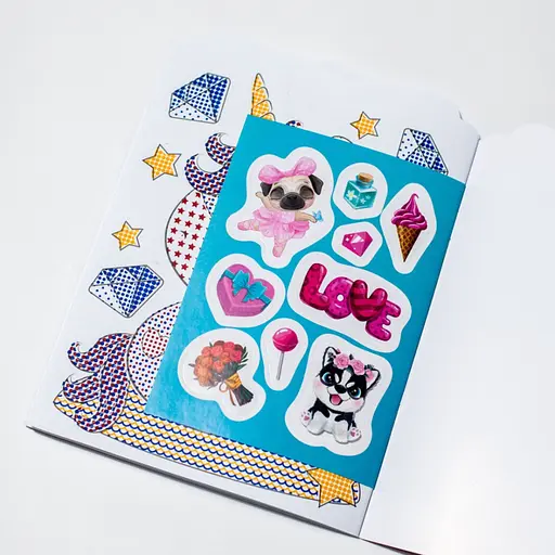 Водная раскраска "Девочки" Ранок 10171026, 8 страниц, 20 наклеек - фото 7