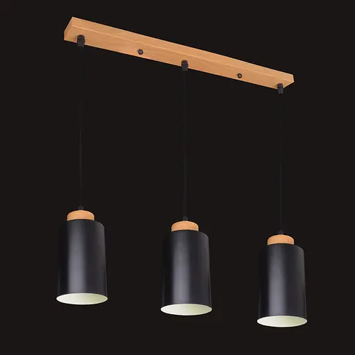 Люстра Brille-підвіс для кухні BL-653S/3 E27 BK/Wood - фото 4