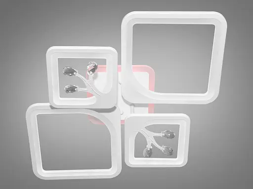 Дизайнерська LED люстра з димером і підсвічуванням, 100Вт, біла люстра - фото 4