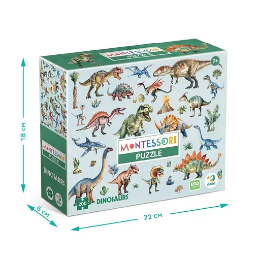 Детский пазл Монтессори "Динозавры" DoDo Toys 200631, 200 элементов - фото 5