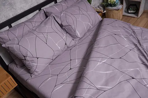 Комплект постельного белья Moon&Star Бязь Gold Люкс Graphite King Size 220x240 наволочки 4х50х70 - фото 5