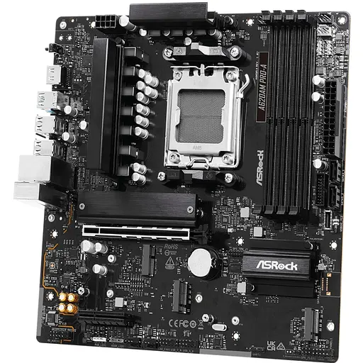 ASRock A620AM PRO-A (AM5/A620A, 4*DDR5, PCIex16, HDMI, 2xSATA, 3xM.2, 2.5GLan, 8ch, mATX) - фото 2