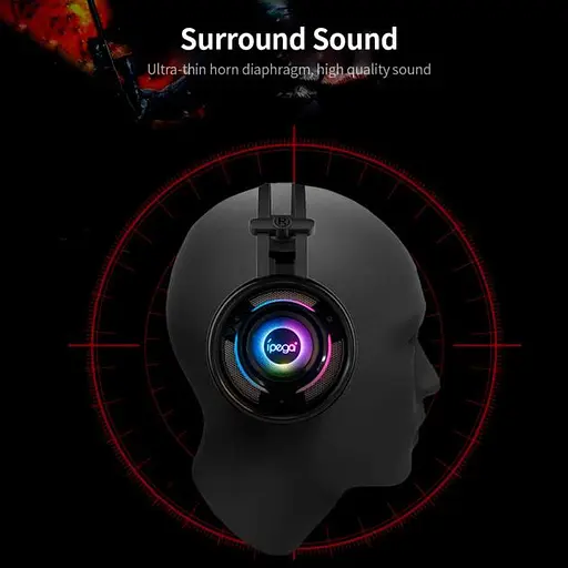 Дротова ігрова гарнітура iPega Gaming with RGB LED PG-R008, 3.5mm, Noice Reduction, 2.2m, black - фото 7