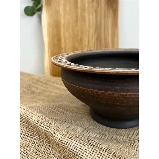 Миска для вареників керамічна (глиняна) різьблена Ангоб 2 л - фото 5