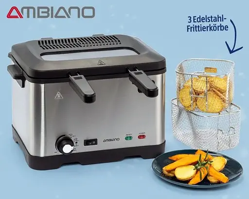 Фритюрница двойная Ambiano 95470 3 корзины в комплекте 4 л - фото 7