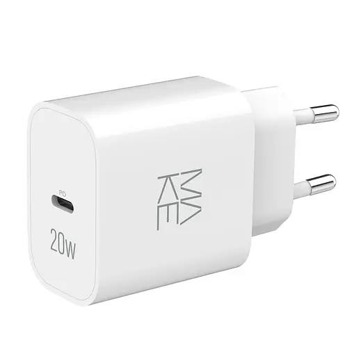 Зарядний пристрій мережевий MAKE 20W Type-C PD3.0 White
