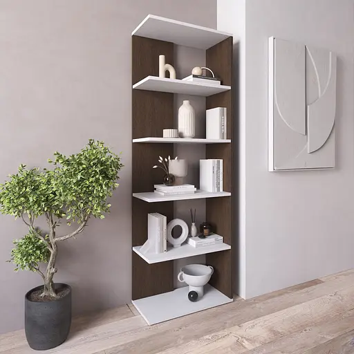 Книжная полка стеллаж Vays D-6 из 5 открытых секций ЛДСП 60x30x178 см для дома офиса гостиной - фото 6