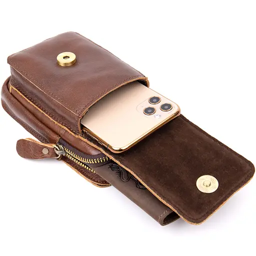 Сумка-барсетка на ремень мужская Vintage 10,5х17х3,5 см sum0013980 - фото 4