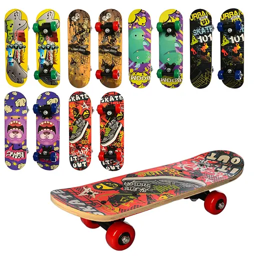 Скейт, 43x13 см, підвіска, PVC колеса, 7 шарів, MS0324-1 (В асортименті) - фото 2