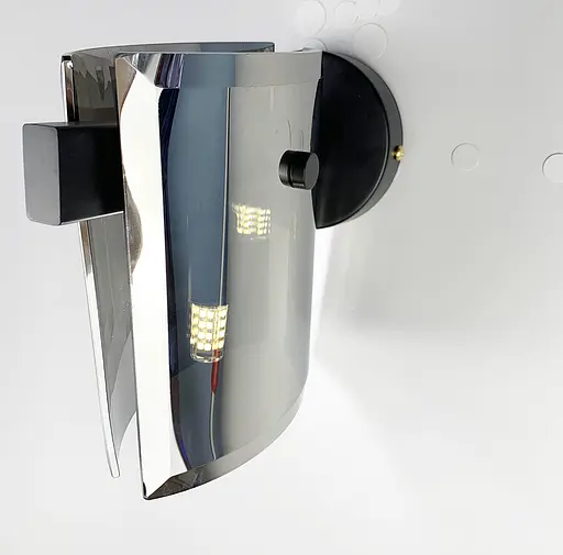 Бра в чорному каркасі та з чорними пластинами Line.F H 69B/1W BK+GR - фото 2