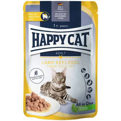 Влажный корм Happy Cat Beutel Culinary L-Geflugel кусочки в соусе для кошек с птицей 85 г