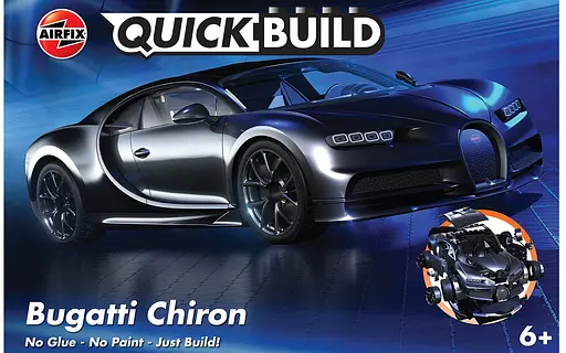Конструктор дитячий автомобіль Bugatti Chiron - Black Airfix QUICKBUILD J6025