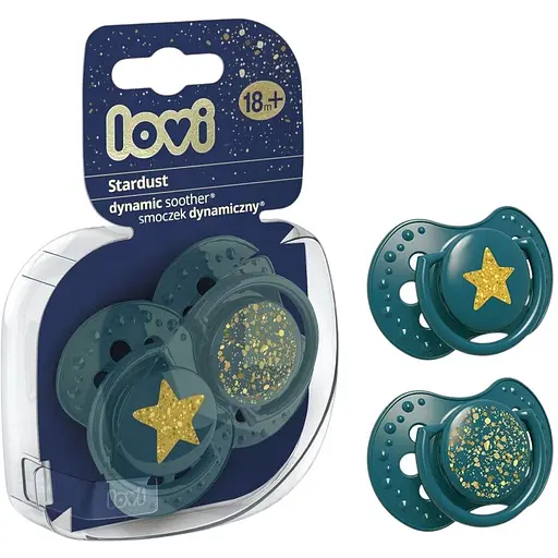 Пустышка силиконовая динамическая LOVI Stardust 18+ месяцев 2 шт. зеленая (22/895_green) - фото 2