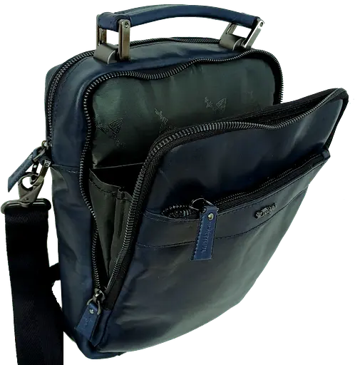 Мужская кожаная сумка Mykhail Ikhtyar синяя sum0028771 - фото 6