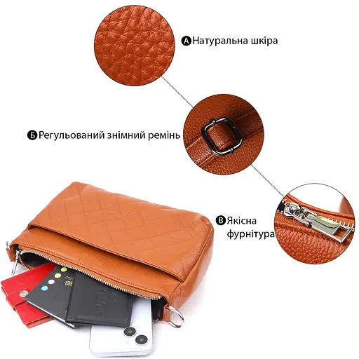 Женская сумка Vintage из натуральной кожи с двумя ремешками 25х16х8 см sum0027591 - фото 4