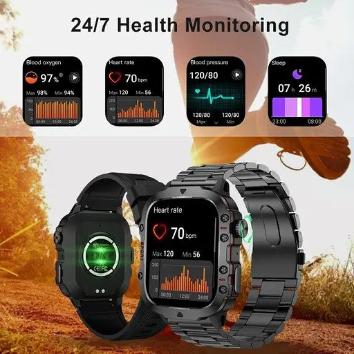 Розумний смарт годинник Smart Expert Nano Steel + 2 ремінця (Чорний) - фото 6