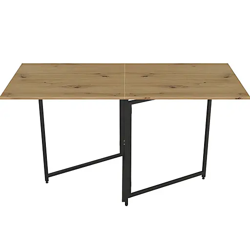 Стіл трансформер книжка Панама Ferrum-decor 75x148x68 Чорний метал ДСП Дуб Артізан 16 мм (FRD-106832)