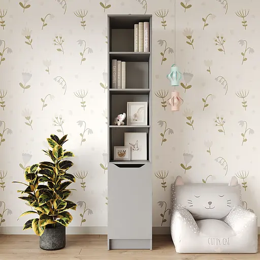 Пенал с открытыми полками 1Д Лилу 40x40x210 см Серая мышка (MBS-1398) - фото 2