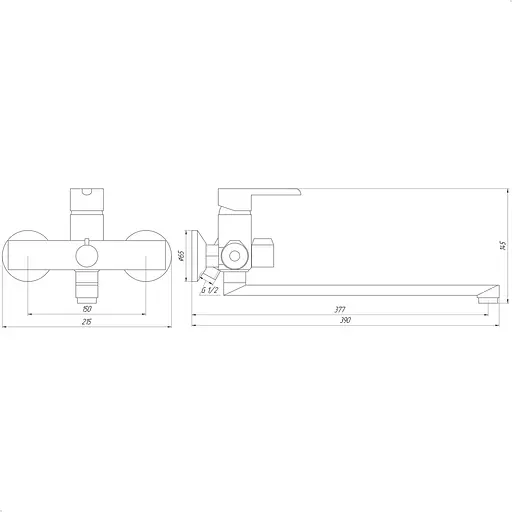 Смеситель для ванны DOMINO PRESTIGE DPS-208 - фото 4