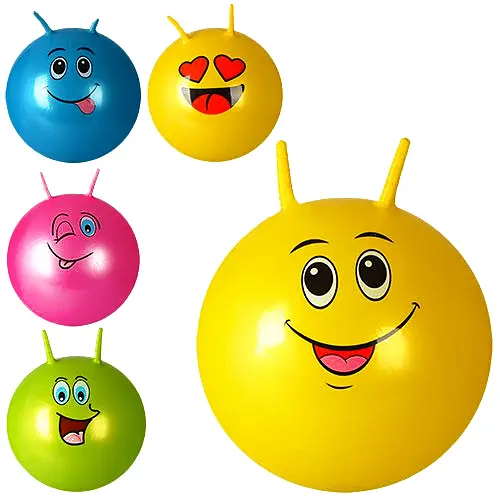 Мяч с рогами, BT-PB-0210, 350 г, 45 см, смайлик (В ассортименте) - фото 2