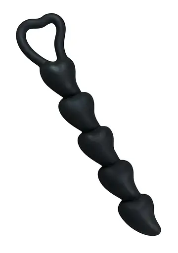 Анальні намиста Inny Velvet Hearts 18.5 см (чорний)