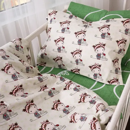 Комплект постільної білизни MirSon Бязь 20-0031 Ladybug 143x210 см зелено-бежевий (2200010267846) - фото 5