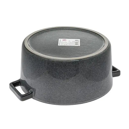 Керамическая кастрюля круглой формы, 3 л, S&T Серый 87070 - фото 3