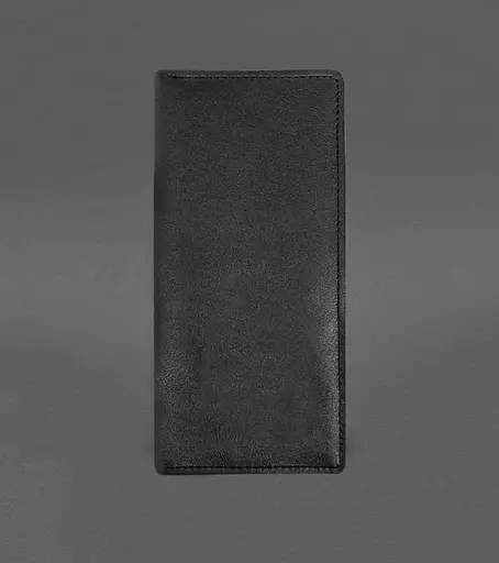 Шкіряне портмоне-купюрник 12.0 чорне Краст - фото 1