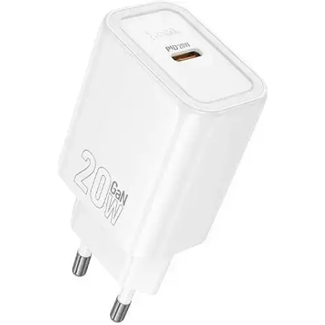 Мережевий зарядний пристрій Hoco N60 Gentle single port PD20W charger (EU) білий - фото 1
