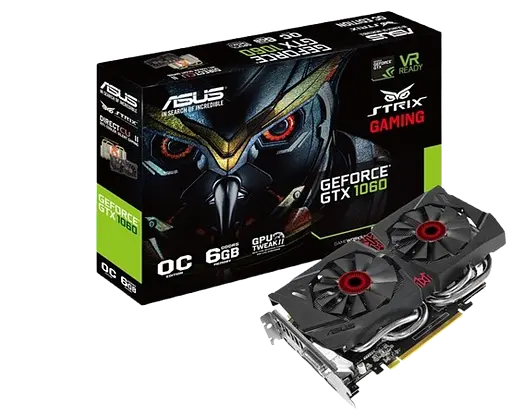 Видеокарта GeForce GTX 1060 6GB Asus Strix Direct CU II OC (STRIX-GTX1060-DC2O6G) Б/У - фото 1
