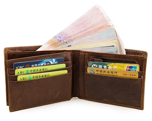 Мужской кожаный кошелек Vintage 12x9.5 см acs0015367 - фото 10