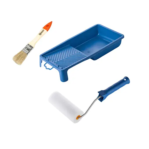 Валик "Поролоновий" 130х50 мм з ручкою, ванночка та пензлик "Стандарт" Polax (770-278) - фото 1