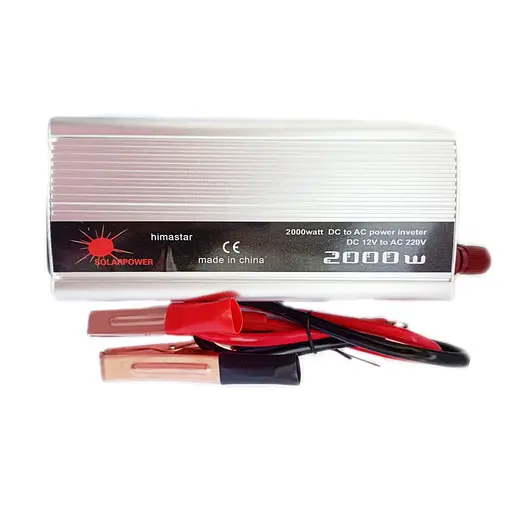 Автомобільний інвертор Solar Power Inverter Himastar 003 c 12V на 220V 2000W модифікована синусоїда Silver, 1 розетка, 1 USB (11036) - фото 2